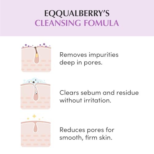 EQQUALBERRY Purple Rice Pore Purifying Pack Cleanser - Dual-Use Clay Mask & Foam Cleanser | Deep Cleansing for Pore Care & Skin Prep | AHA+BHA+PHA | Korean Skincare for Glass Skin, 4.58 OZ. (130g) - görsel 6