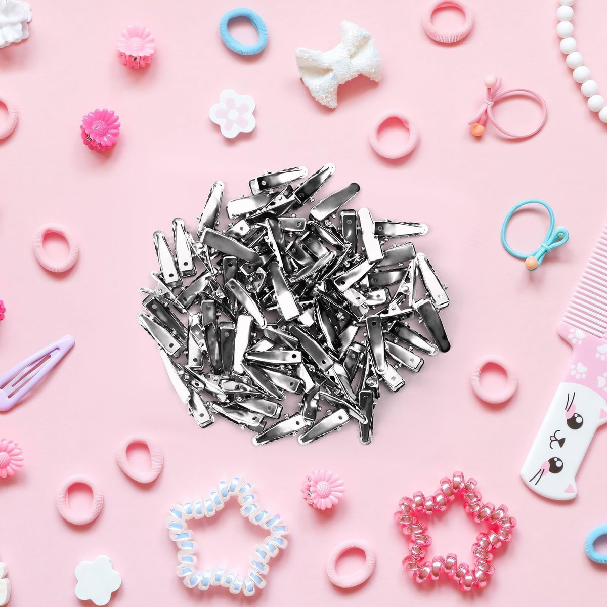 80-Pack Silver Metal Alligator Hair Clips for Crafts and Hair Accessories – DIY Supplies - görsel 11