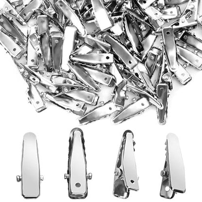 80-Pack Silver Metal Alligator Hair Clips for Crafts and Hair Accessories – DIY Supplies