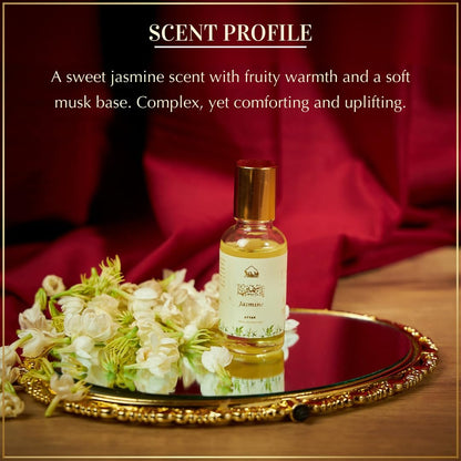 Dukhni Jasmine Attar Oil – 30ml Pure Roll-On Perfume for Men & Women | Floral Arabic Fragrance | Vegan & Islamic Gift for Eid, Ramadan, Umrah Avelisse