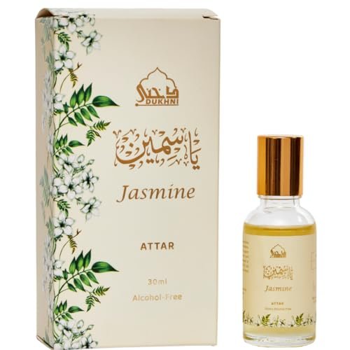 Dukhni Jasmine Attar Oil – 30ml Pure Roll-On Perfume for Men & Women | Floral Arabic Fragrance | Vegan & Islamic Gift for Eid, Ramadan, Umrah Avelisse