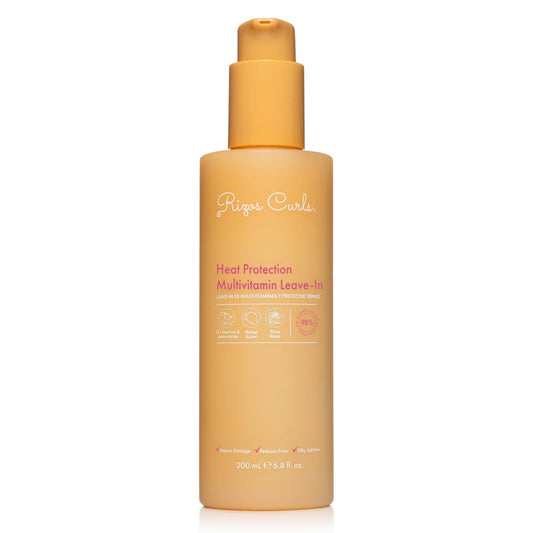 Rizos Curls Multivitamin Leave-In Heat Protection Spray – Strengthen, Repair & Shine for All Hair Types 1A-4C, Up to 450°F, Sulfate & Paraben Free (9 oz)