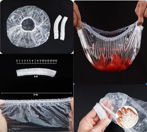 100 PCS Disposable Shower Caps - Clear Plastic Hair Caps with Elastic Band, Waterproof Extra Large 20.5" for Women, Hotel, Salon, Travel, Spa, Home Use - görsel 10