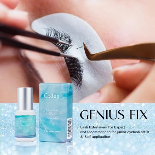 GOLLEEPRO Eyelash Extension Glue - Fast Drying 1-2 Seconds, Long Retention Up to 8 Weeks, 5ml Black Lash Adhesive for Professional Salon Use Avelisse