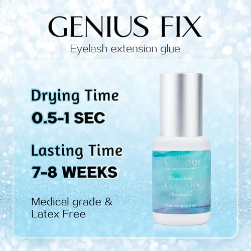 GOLLEEPRO Eyelash Extension Glue - Fast Drying 1-2 Seconds, Long Retention Up to 8 Weeks, 5ml Black Lash Adhesive for Professional Salon Use Avelisse