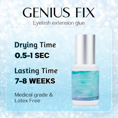 GOLLEEPRO Eyelash Extension Glue - Fast Drying 1-2 Seconds, Long Retention Up to 8 Weeks, 5ml Black Lash Adhesive for Professional Salon Use Avelisse