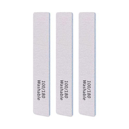 LNAUJS 3-Pack Professional Reusable Double-Sided 100/180 Grit Blue Emery Nail Files