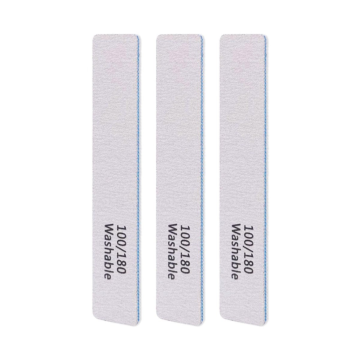 LNAUJS 3-Pack Professional Reusable Double-Sided 100/180 Grit Blue Emery Nail Files - görsel 1