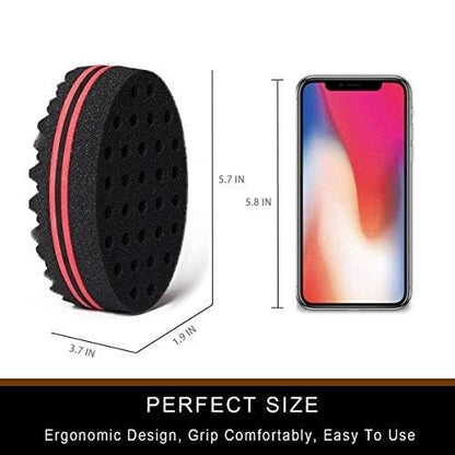 2-Pack Hair Sponge for Black Men Curls – Double Sided Curling Sponge with Small Holes, Twist Tool for Textured Styling Avelisse