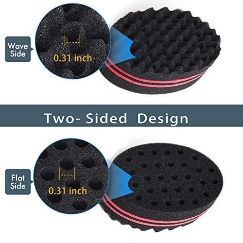 2-Pack Hair Sponge for Black Men Curls – Double Sided Curling Sponge with Small Holes, Twist Tool for Textured Styling Avelisse