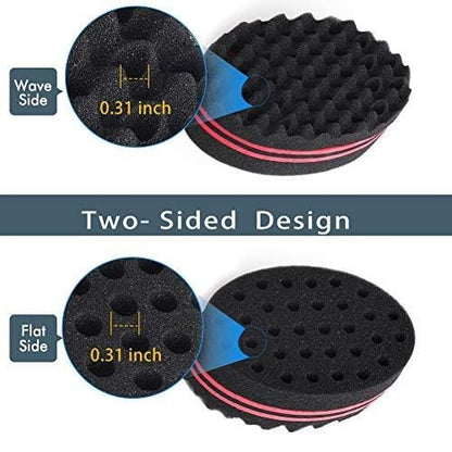 2-Pack Hair Sponge for Black Men Curls – Double Sided Curling Sponge with Small Holes, Twist Tool for Textured Styling Avelisse