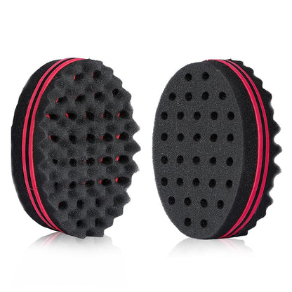 2-Pack Hair Sponge for Black Men Curls – Double Sided Curling Sponge with Small Holes, Twist Tool for Textured Styling Avelisse
