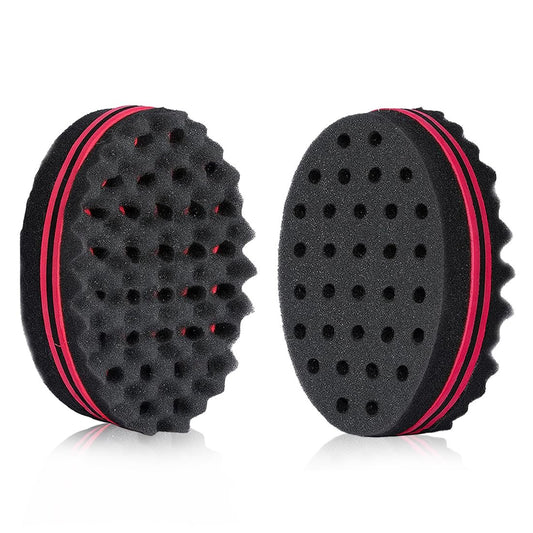 2-Pack Hair Sponge for Black Men Curls – Double Sided Curling Sponge with Small Holes, Twist Tool for Textured Styling Avelisse