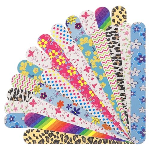 LNAUJS 24-Pack Professional Double-Sided 100/180 Grit Nail Files - Colorful Manicure & Pedicure Tools - görsel 2