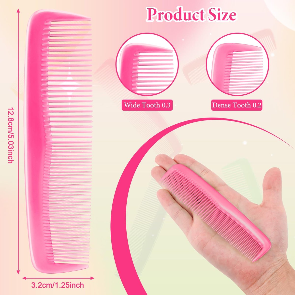 NICEMOVIC 60 Packs Hair Comb Bulk Set - Pocket Travel Hair Combs for Women and Men, Colorful Coarse and Fine Tooth Comb, Individually Wrapped Bulk Comb for Homeless Shelter Nursing Home Charity - görsel 6