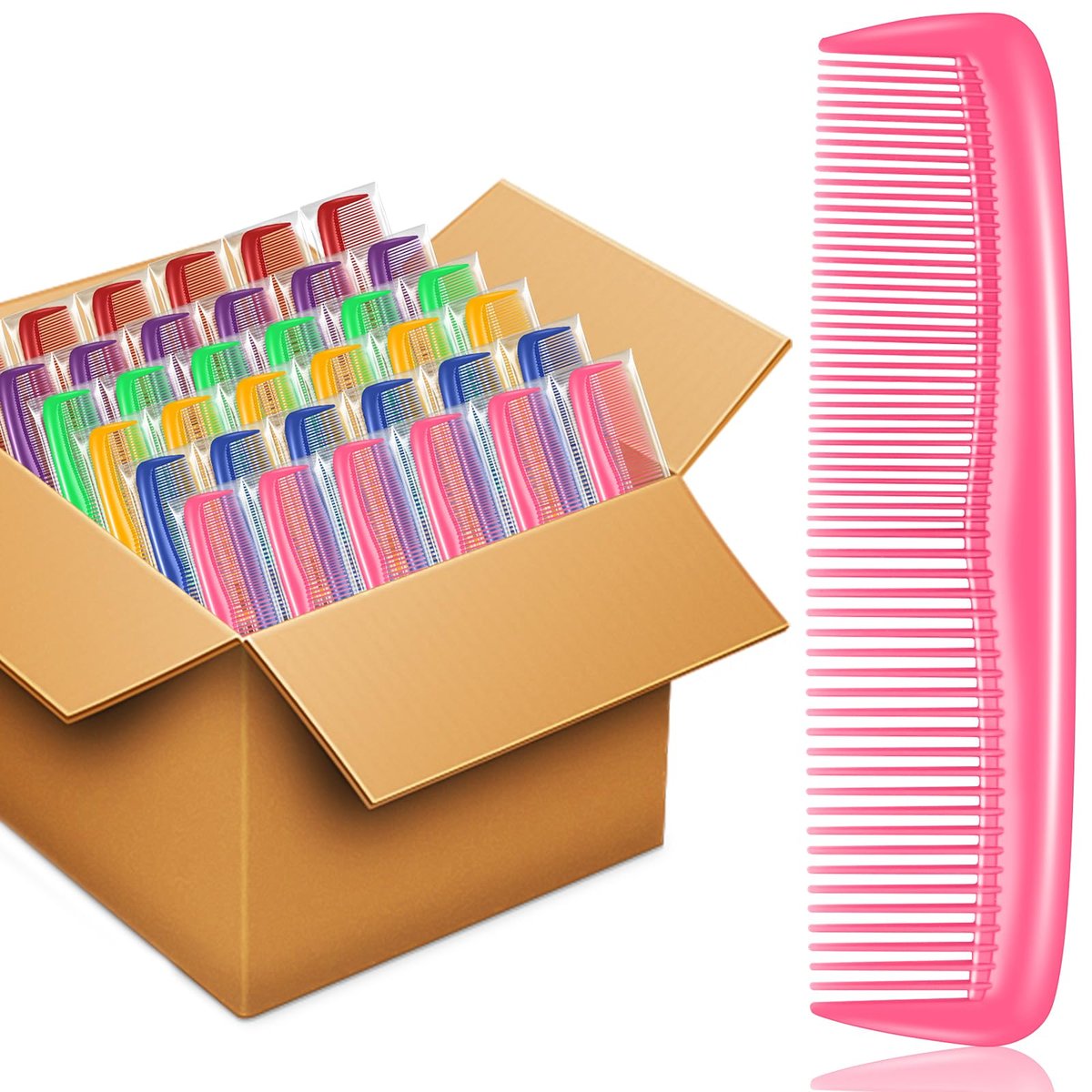 NICEMOVIC 120 Packs Hair Comb Bulk Set - Pocket Travel Hair Combs for Women and Men, Colorful Coarse and Fine Tooth Comb, Individually Wrapped Bulk Comb for Homeless Shelter Hotel Nursing Home Charity Avelisse