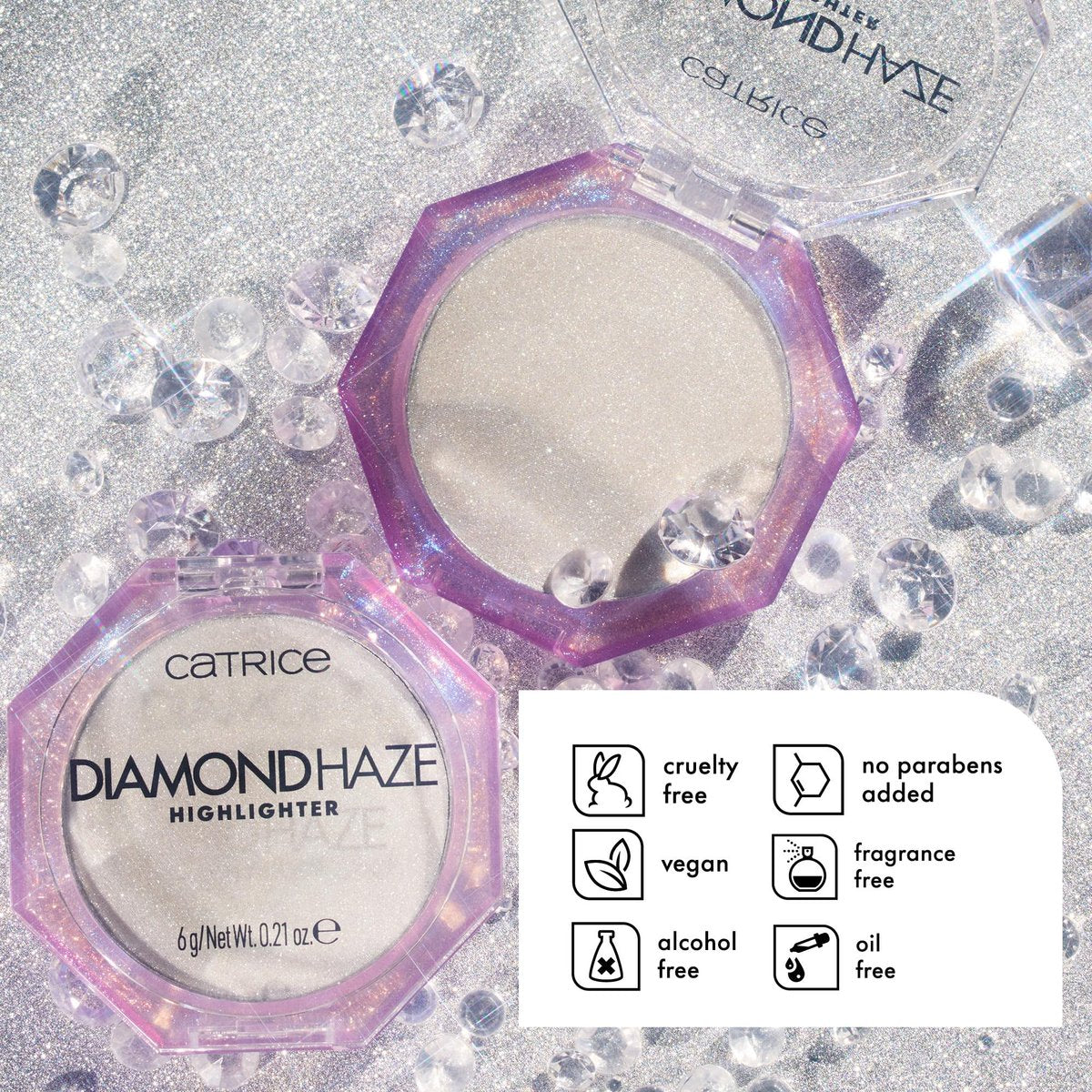 Catrice Diamond Haze Highlighter 010 Gimme Glitter – Stunning 3D Shimmer for Face & Body, Silky Buildable Glow, Vegan & Cruelty-Free - görsel 7