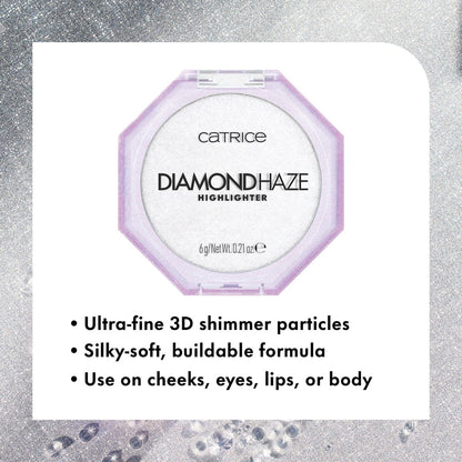 Catrice Diamond Haze Highlighter 010 Gimme Glitter – Stunning 3D Shimmer for Face & Body, Silky Buildable Glow, Vegan & Cruelty-Free