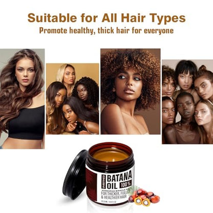 Organic Batana Oil for Hair Growth & Repair | 100% Pure, Unrefined Hair Treatment | Strengthens, Moisturizes, Reduces Hair Fall | 4.15 oz Avelisse