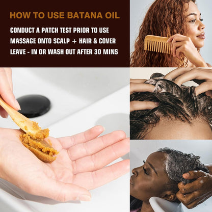Organic Batana Oil for Hair Growth & Repair | 100% Pure, Unrefined Hair Treatment | Strengthens, Moisturizes, Reduces Hair Fall | 4.15 oz Avelisse