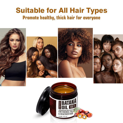Organic Batana Oil for Hair Growth & Repair | 100% Pure, Unrefined Hair Treatment | Strengthens, Moisturizes, Reduces Hair Fall | 4.15 oz Avelisse
