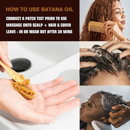 Organic Batana Oil for Hair Growth & Repair | 100% Pure, Unrefined Hair Treatment | Strengthens, Moisturizes, Reduces Hair Fall | 4.15 oz Avelisse