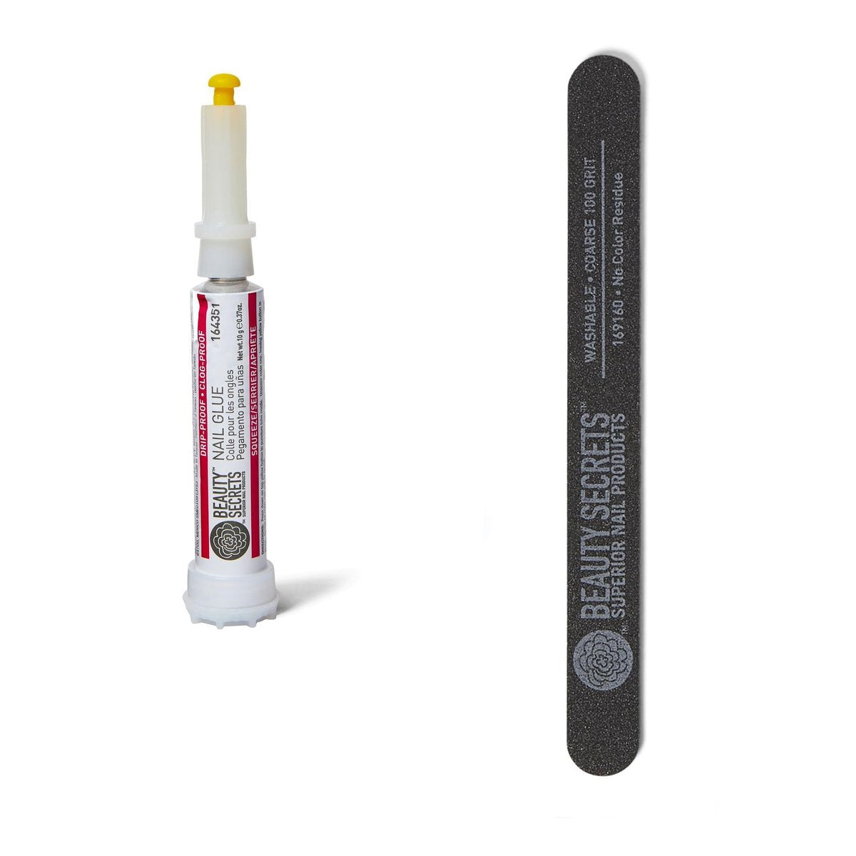 Beauty Secrets Drip & Clog Proof Nail Glue (1 Pack) with Coarse 100 Grit Nail File - görsel 1
