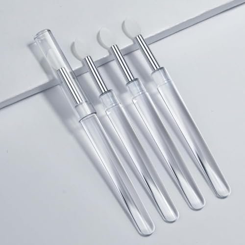 10-Pack White Silicone Nail Art Brushes – Reusable Chrome Glitter Powder Applicator Sticks for Nail Art, Eyeshadow & Lipstick - görsel 16