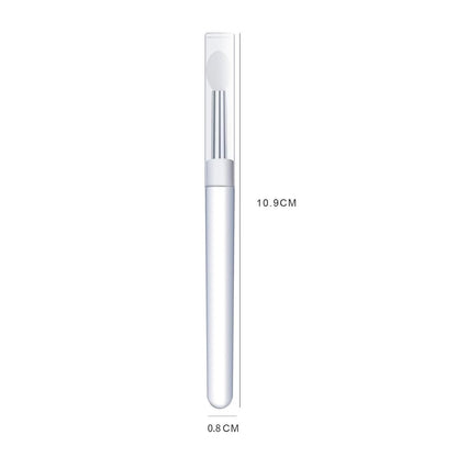 10-Pack White Silicone Nail Art Brushes – Reusable Chrome Glitter Powder Applicator Sticks for Nail Art, Eyeshadow & Lipstick