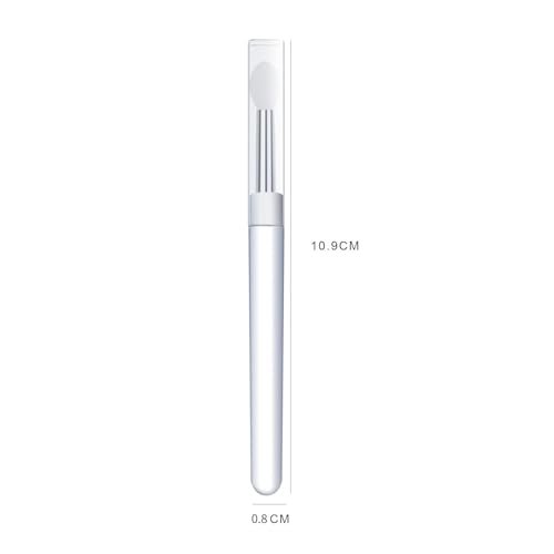10-Pack White Silicone Nail Art Brushes – Reusable Chrome Glitter Powder Applicator Sticks for Nail Art, Eyeshadow & Lipstick - görsel 6