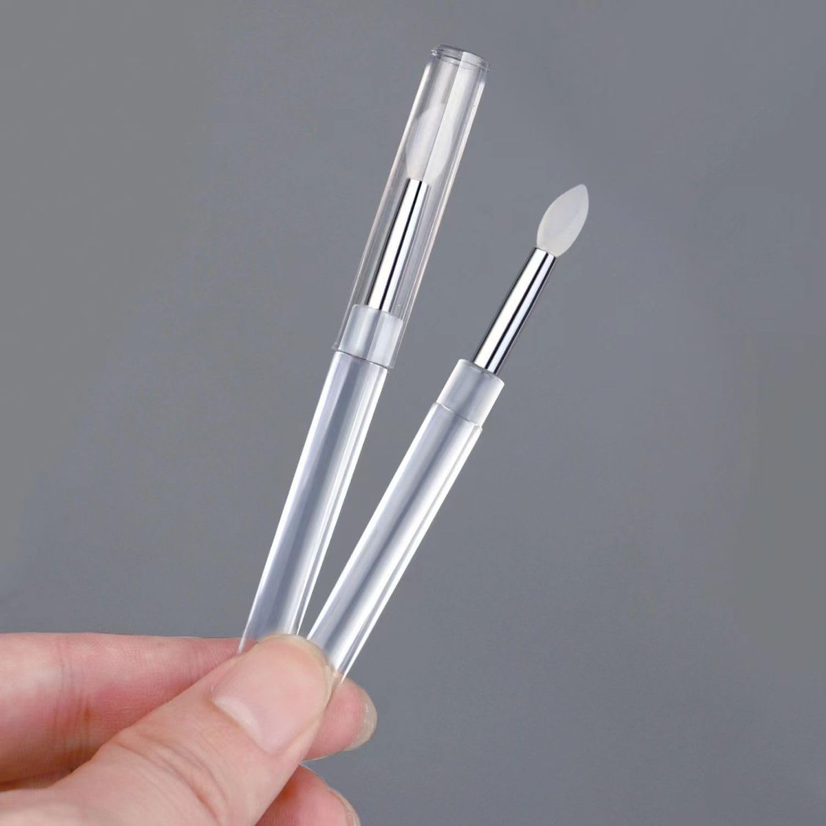 10-Pack White Silicone Nail Art Brushes – Reusable Chrome Glitter Powder Applicator Sticks for Nail Art, Eyeshadow & Lipstick - görsel 11