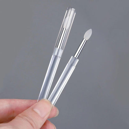10-Pack White Silicone Nail Art Brushes – Reusable Chrome Glitter Powder Applicator Sticks for Nail Art, Eyeshadow & Lipstick