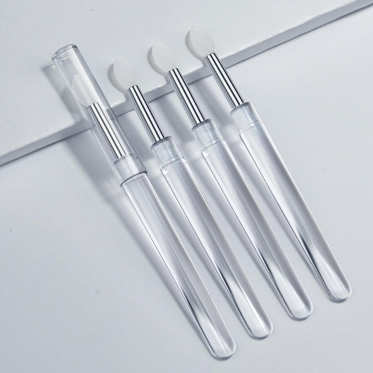 10-Pack White Silicone Nail Art Brushes – Reusable Chrome Glitter Powder Applicator Sticks for Nail Art, Eyeshadow & Lipstick - görsel 15