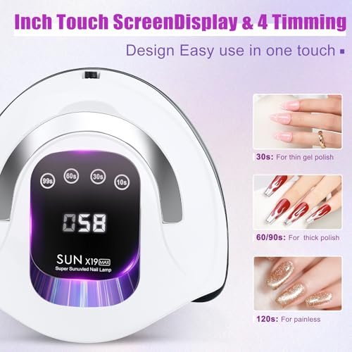 Wisdompark 320W UV LED Nail Lamp - Professional Nail Dryer with 72 Beads & Auto Sensor - görsel 7