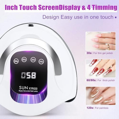 Wisdompark 320W UV LED Nail Lamp - Professional Nail Dryer with 72 Beads & Auto Sensor