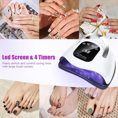 Wisdompark 320W UV LED Nail Lamp - Professional Nail Dryer with 72 Beads & Auto Sensor