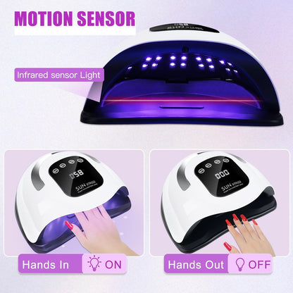 Wisdompark 320W UV LED Nail Lamp - Professional Nail Dryer with 72 Beads & Auto Sensor