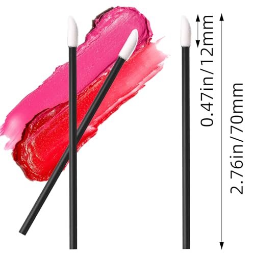 200PCS Disposable Lip Applicators – Black Cotton Lipstick Brushes for Professional Makeup & Esthetician Use Avelisse
