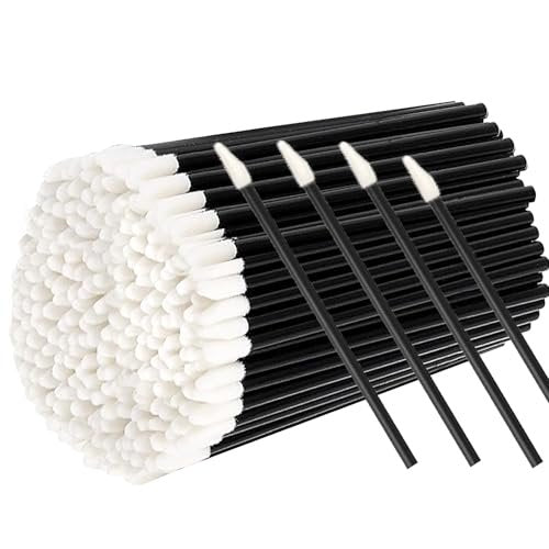 200PCS Disposable Lip Applicators – Black Cotton Lipstick Brushes for Professional Makeup & Esthetician Use Avelisse