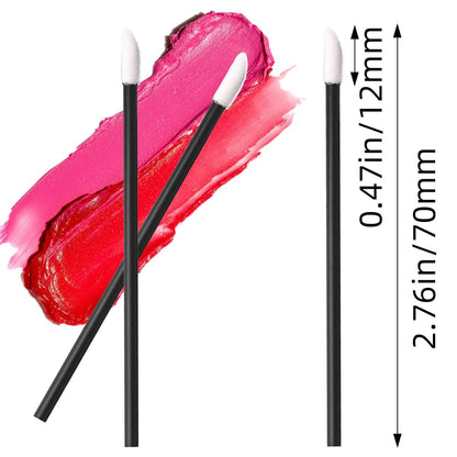 200PCS Disposable Lip Applicators – Black Cotton Lipstick Brushes for Professional Makeup & Esthetician Use Avelisse