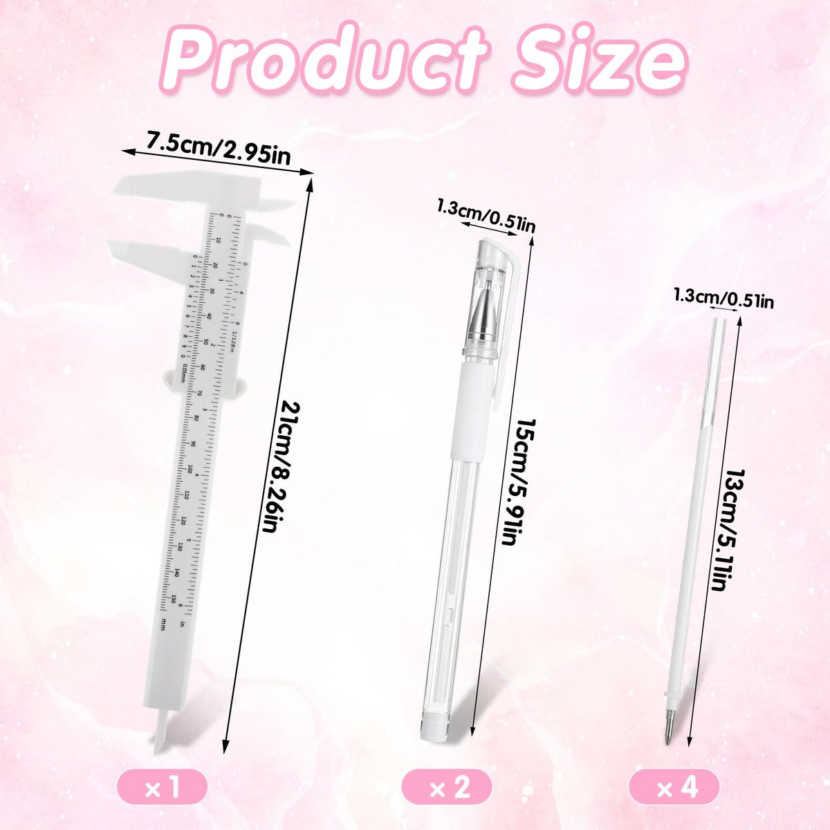 cobee 7 Pcs Brow Mapping Pen Set - Eyebrow Mapping Pencil with 4 Refills and Ruler for Permanent Makeup Artists - görsel 11