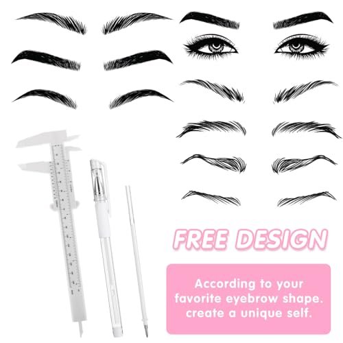 cobee 7 Pcs Brow Mapping Pen Set - Eyebrow Mapping Pencil with 4 Refills and Ruler for Permanent Makeup Artists - görsel 8