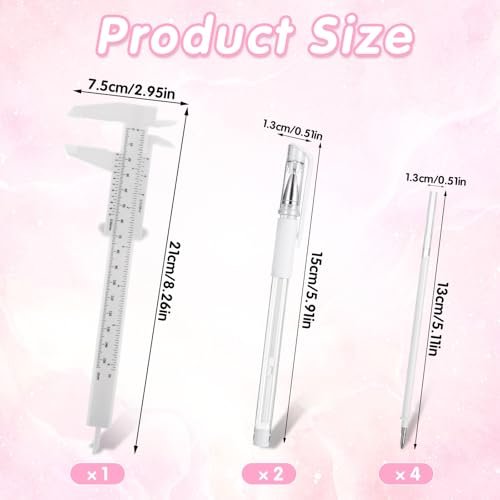 cobee 7 Pcs Brow Mapping Pen Set - Eyebrow Mapping Pencil with 4 Refills and Ruler for Permanent Makeup Artists - görsel 12