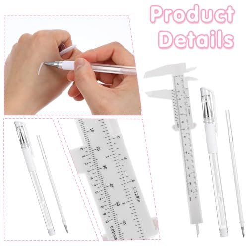 cobee 7 Pcs Brow Mapping Pen Set - Eyebrow Mapping Pencil with 4 Refills and Ruler for Permanent Makeup Artists - görsel 4