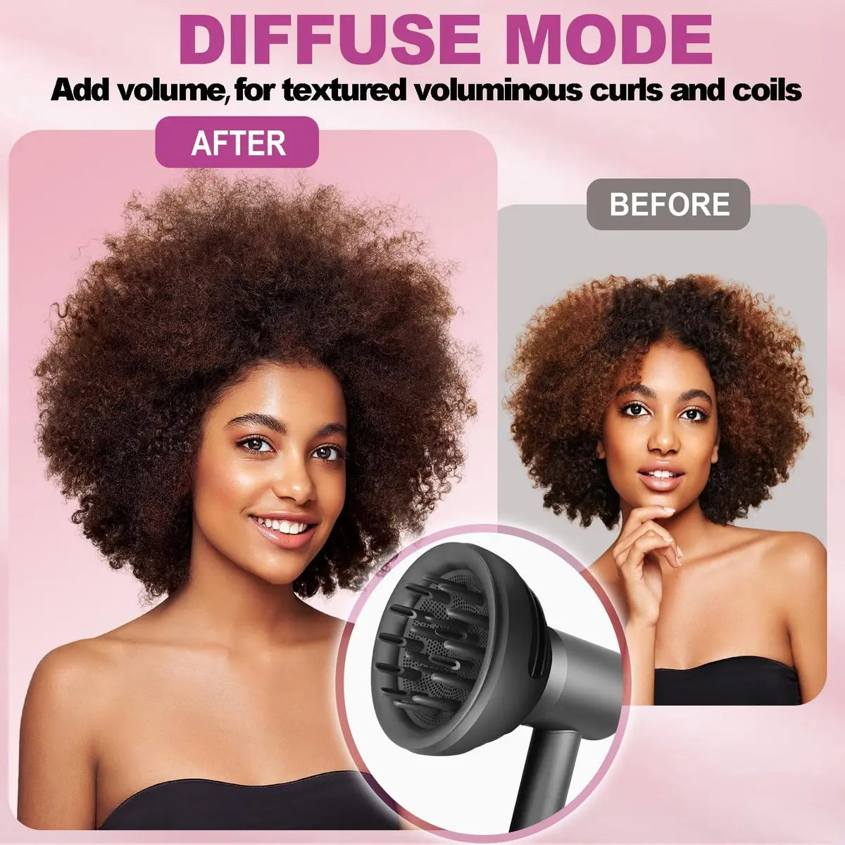 YTCHYYSK Wave+Curl Diffuser Nozzle for Dyson Supersonic Hair Dryer HD01 HD02 HD03 HD04 HD08 HD15 HD16 - Two Modes for Wavy, Curly, or Coily Hair Avelisse