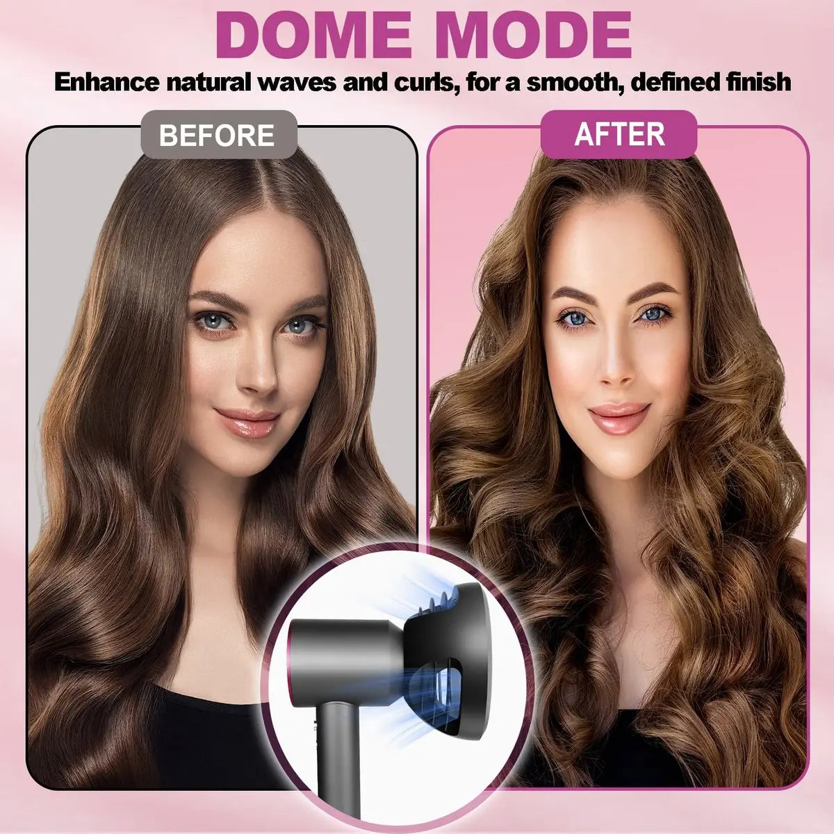 YTCHYYSK Wave+Curl Diffuser Nozzle for Dyson Supersonic Hair Dryer HD01 HD02 HD03 HD04 HD08 HD15 HD16 - Two Modes for Wavy, Curly, or Coily Hair Avelisse