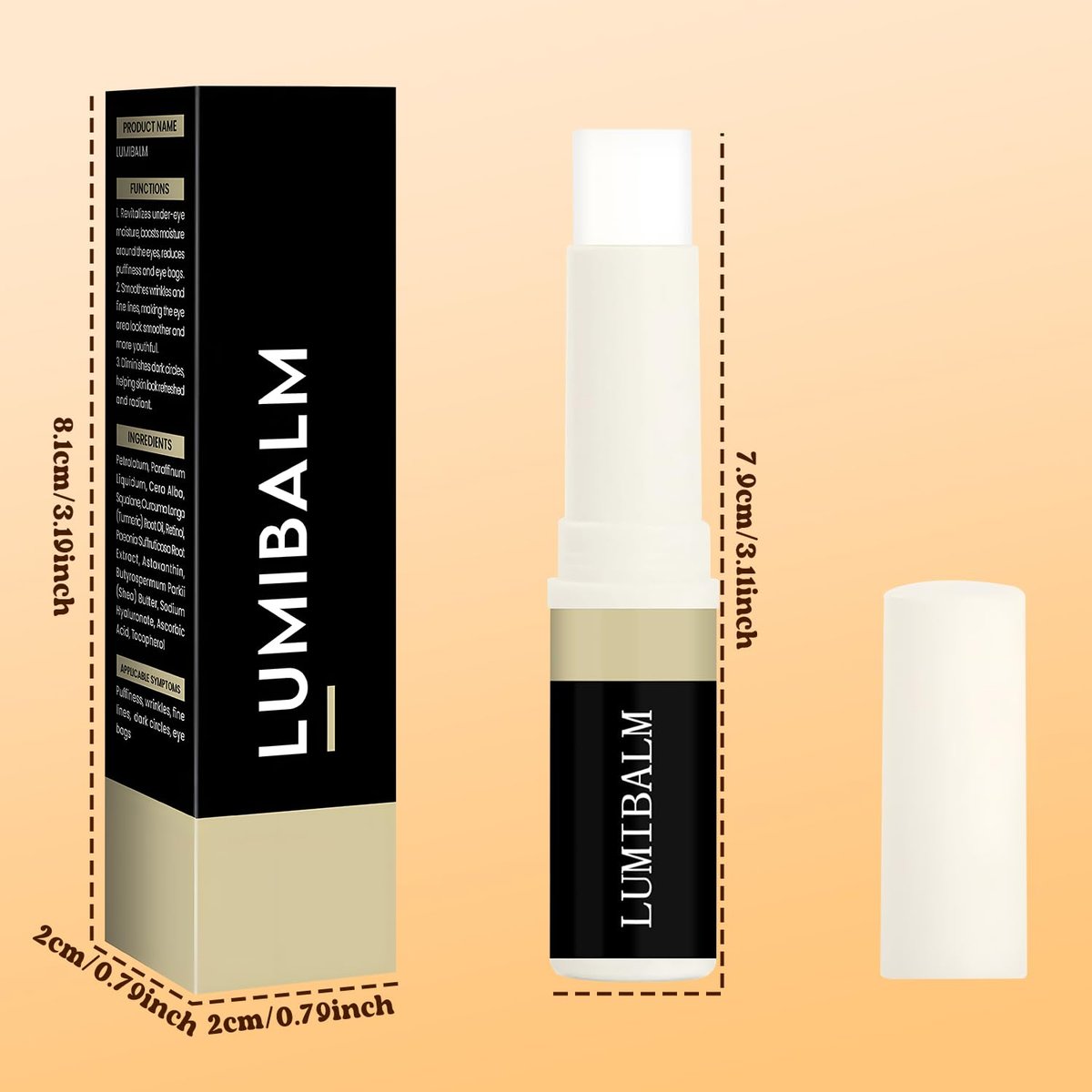 Lumibalm Turmeric Eye Stick for Under Eye Bags – Erases Puffiness in Minutes with Retinol & Turmeric (2-Pack) Avelisse