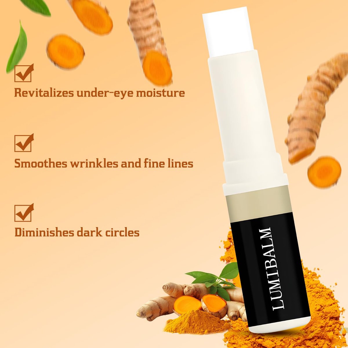 Lumibalm Turmeric Eye Stick for Under Eye Bags – Erases Puffiness in Minutes with Retinol & Turmeric (2-Pack) Avelisse