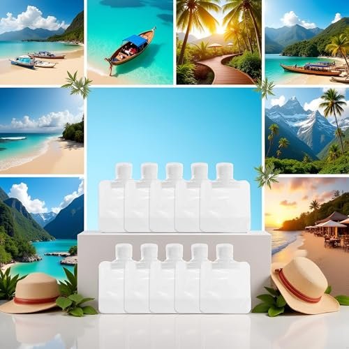 10-Pack Transparent Refillable Travel Squeeze Bottles (30ml) – TSA-Friendly Leakproof Empty Pouch for Toiletries, Lotion, Shampoo, Shower Gel - görsel 7