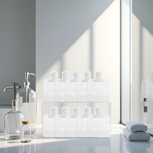 10-Pack Transparent Refillable Travel Squeeze Bottles (30ml) – TSA-Friendly Leakproof Empty Pouch for Toiletries, Lotion, Shampoo, Shower Gel - görsel 5